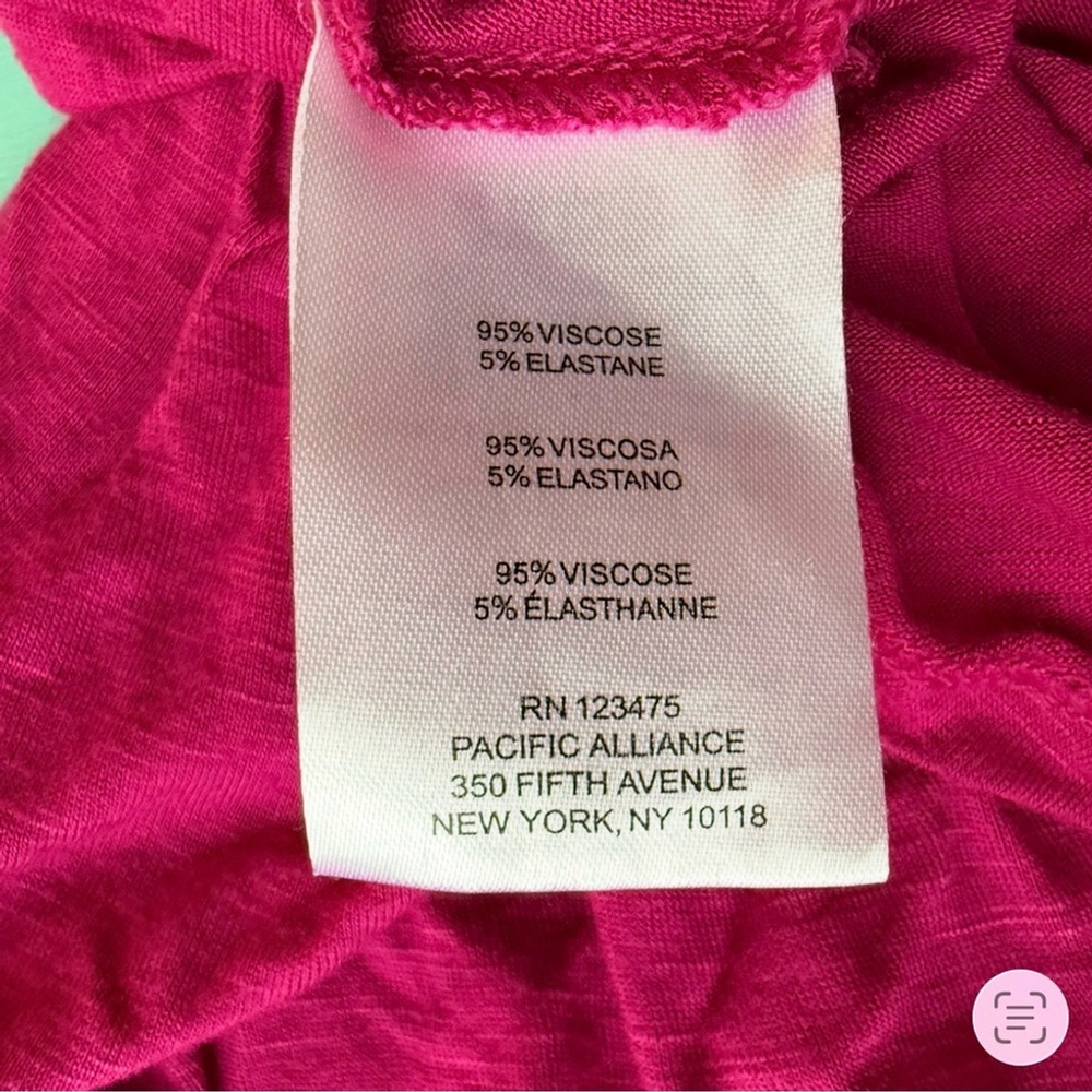 Jones New York Fuchsia Knot Front Tee Size M Business Casual Office Stretch - Picture 4 of 11